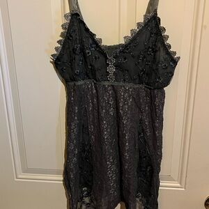 The Pyramid Collection Lace Camisole in Black